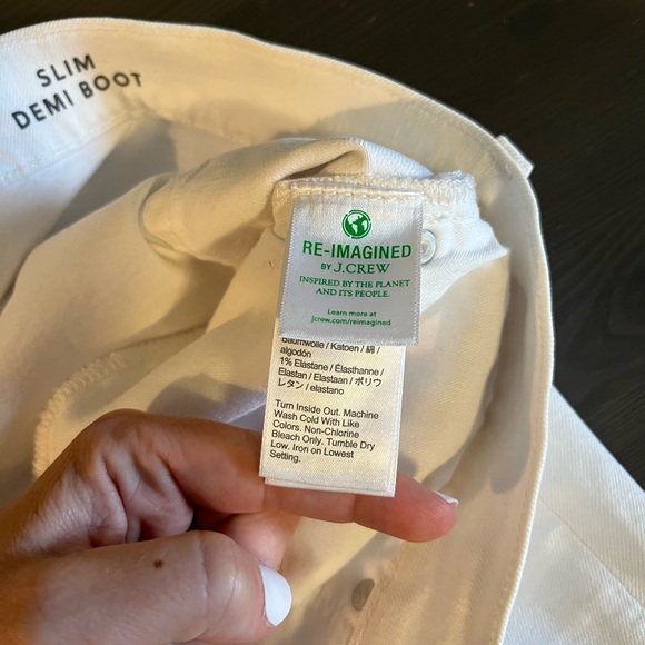 J. Crew Slim Demi Boot Cut Jeans In White Wash - Picture 8 of 13